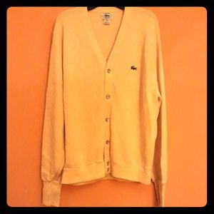 Vintage Izod Lacoste Pale Yellow Cardigan